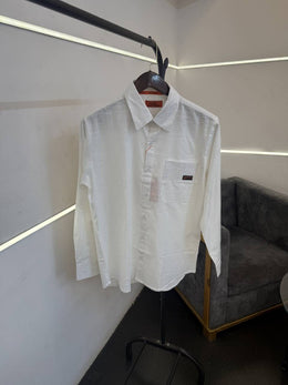 Heermes linen cotton imported shirt white