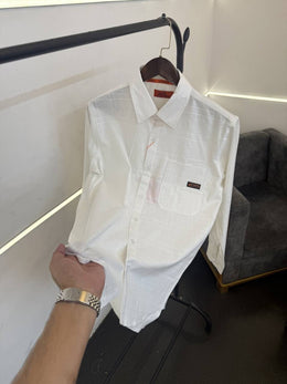 Heermes linen cotton imported shirt white