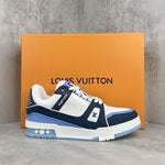 Louis Vuitton Street Style Trainer Sneaker Blue With All Accessories #149
