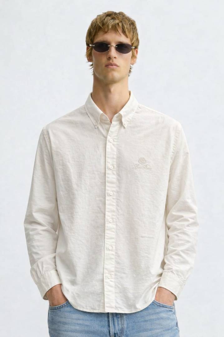 LORO PIANA IMPORTED STORE ARTICLE WHITE SHIRT leelan fabric