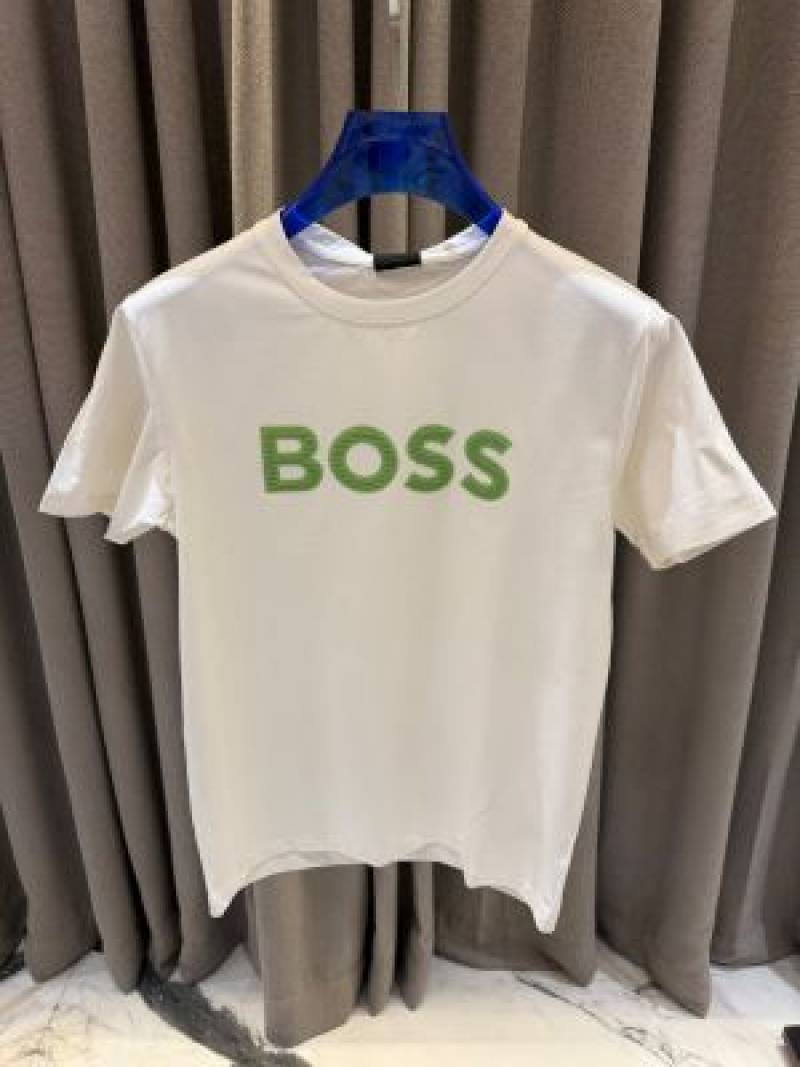Boss Middle Brand Logo Round Neck T-shirt White