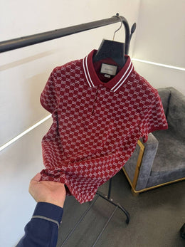 Gucci GG monogram imported polo tshirt maroon