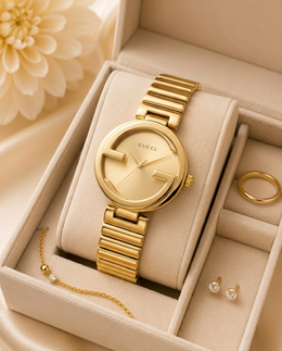 Gucci Interlocking G Plane Ring Gold-Gold
