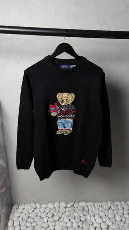 Ralph Lauren Polo Bear Heavy Knit Sweater Black 1082