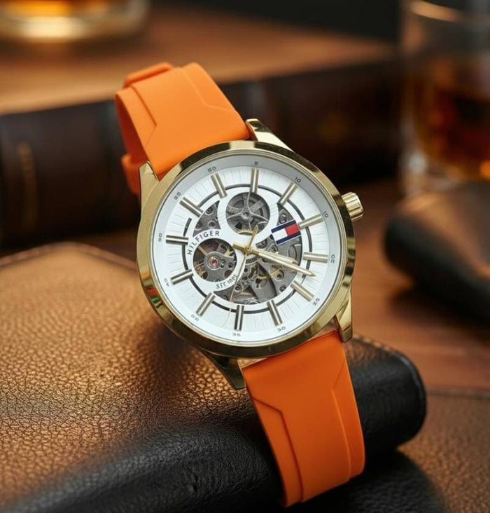Tommy Hilfigar Automatic Skeleton Silicon style idea