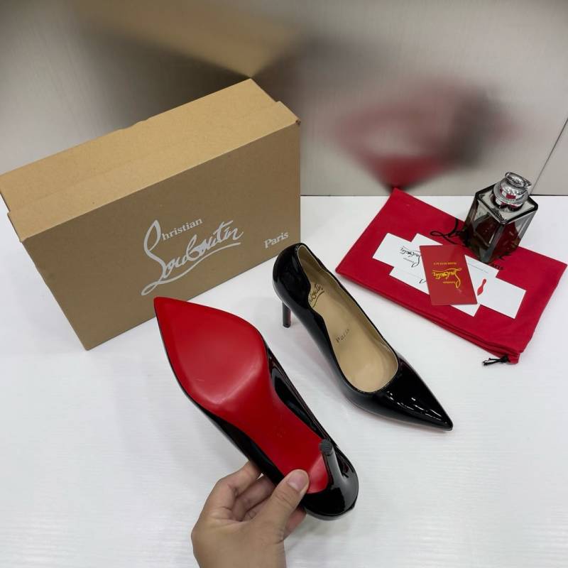 Christian Loubouttinn Miss Iriza 10 Black Z Heels Patent With OG Box & Dust Cover NW53