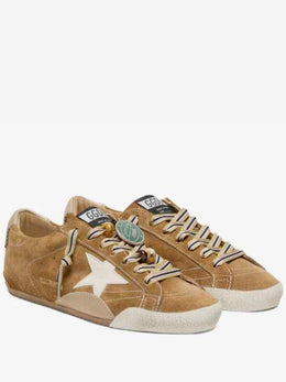 Golden goose True-Star tobacco-colored suede white star platinum heel tab 204