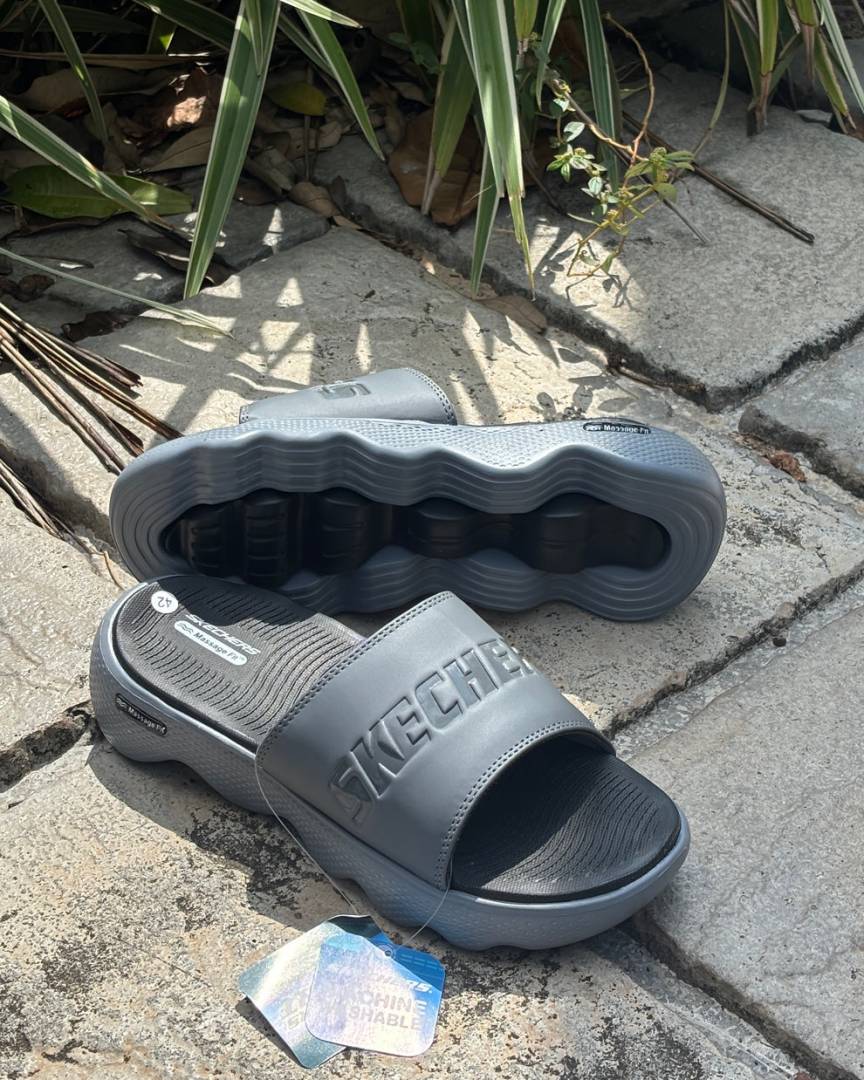 Skechers Massage Fit Slides Grey