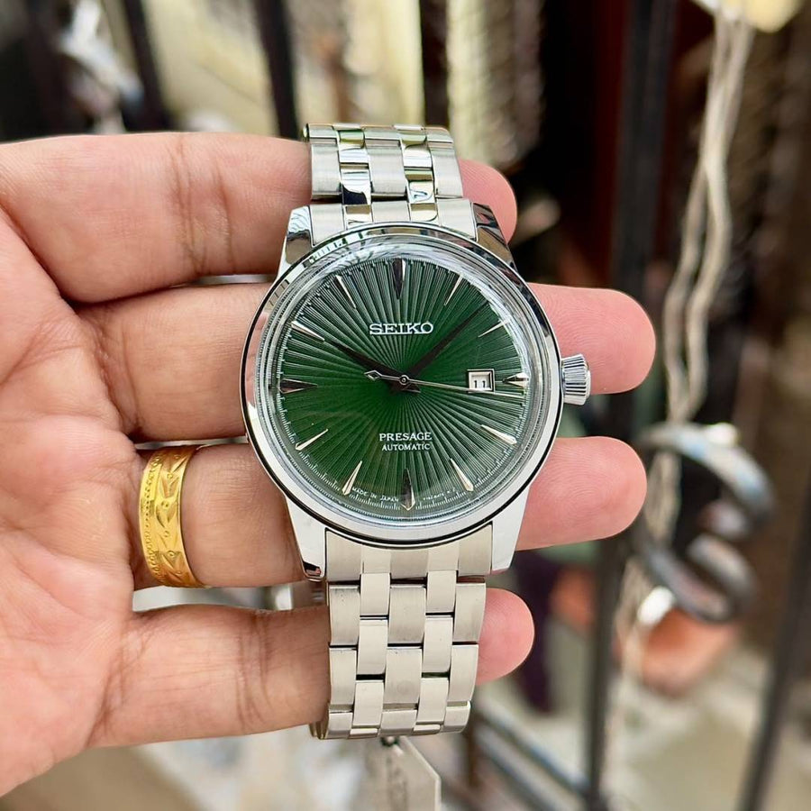 Seiko Presage Cocktail Time Mockingbird silver green