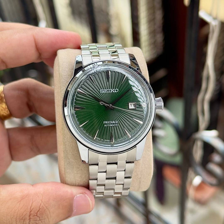 Seiko Presage Cocktail Time Mockingbird silver green