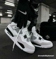 Air Jordan Retro 4 Military Black For Mens Semi UA