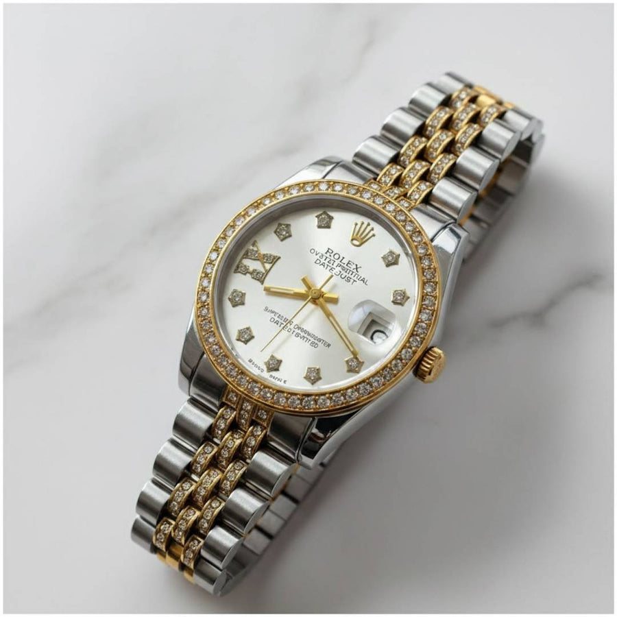 Rolex Oyester Perpetual Date Just 2Ton-Gold-White