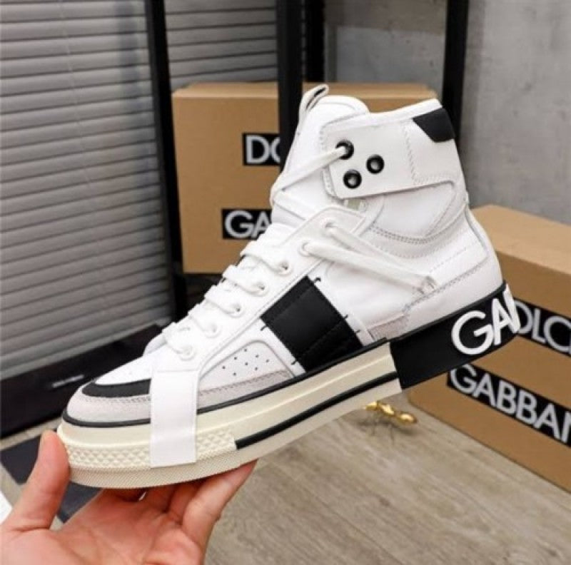 Dolce Gabana Custom 2 Zer0 Panelled High Top White Black