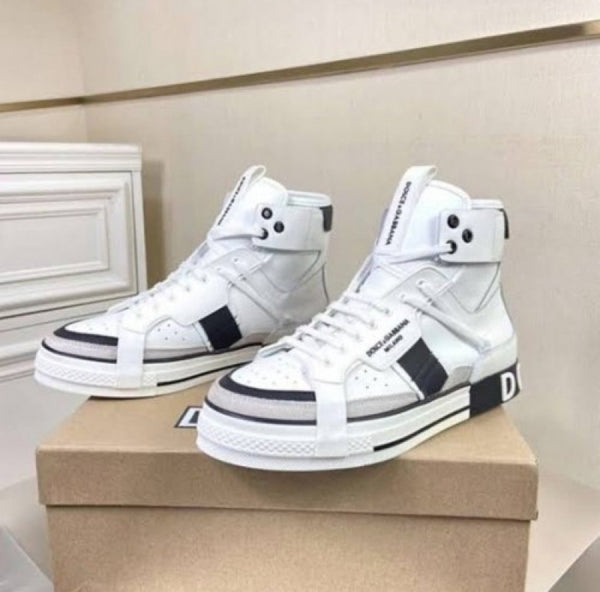 Dolce Gabana Custom 2 Zer0 Panelled High Top White Black