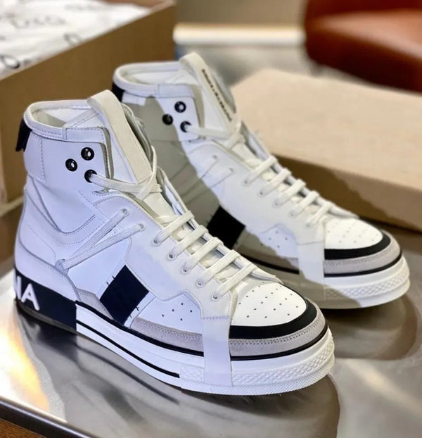 Dolce Gabana Custom 2 Zer0 Panelled High Top White Black