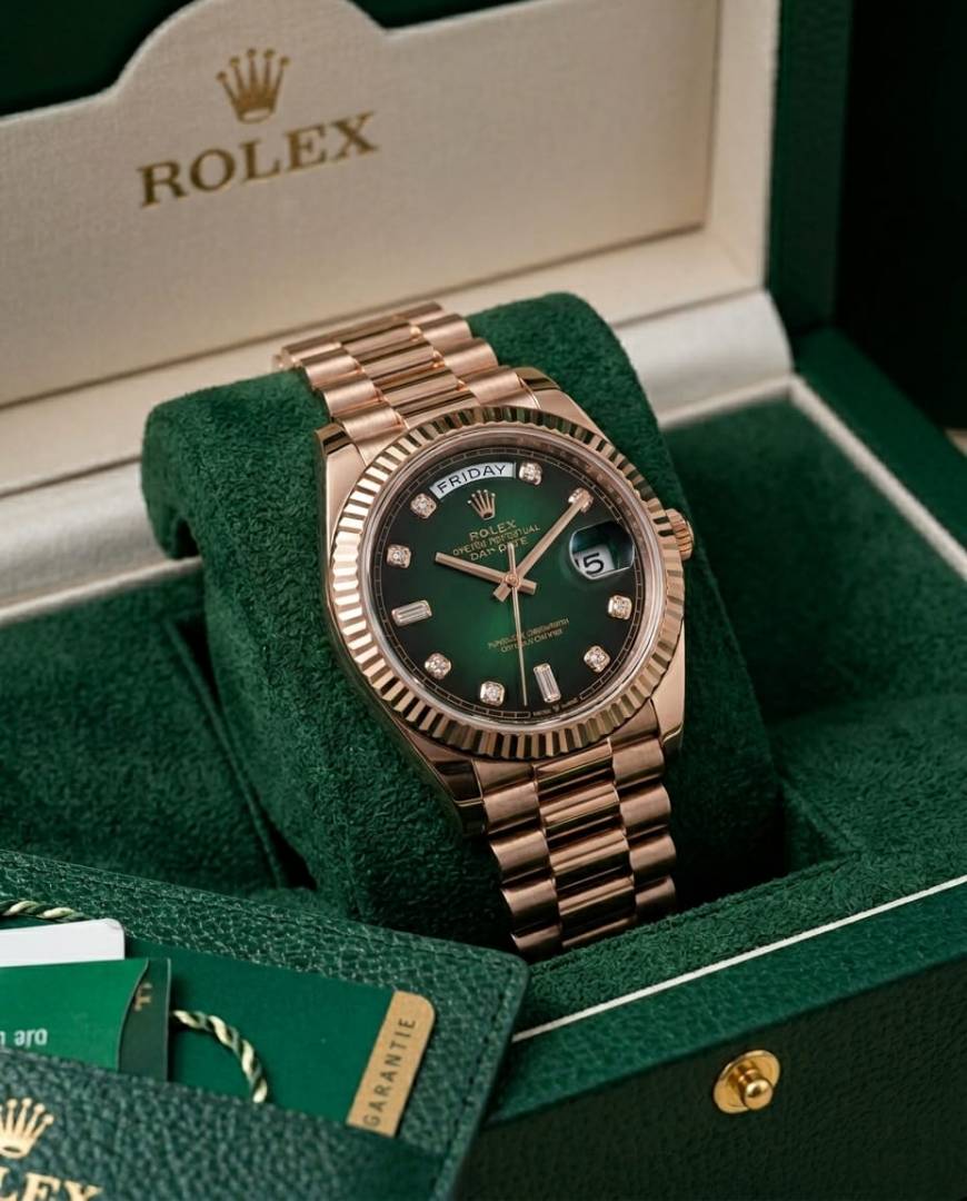 Rolex Oyster Perpetual Day Date Diamond Copper-Green 40 Battery