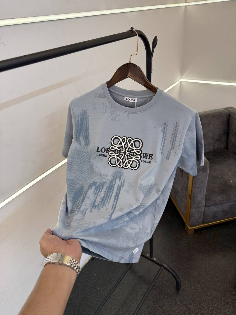 Loew e acid wash turkey imported round neck tshirt grey