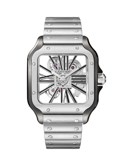Cartier Santos Skeleton Battery Silver-Black