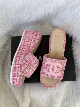 Chanel_Platform_Slides_Pink_For_Women_With_Original_Box_And_Carry_Bag