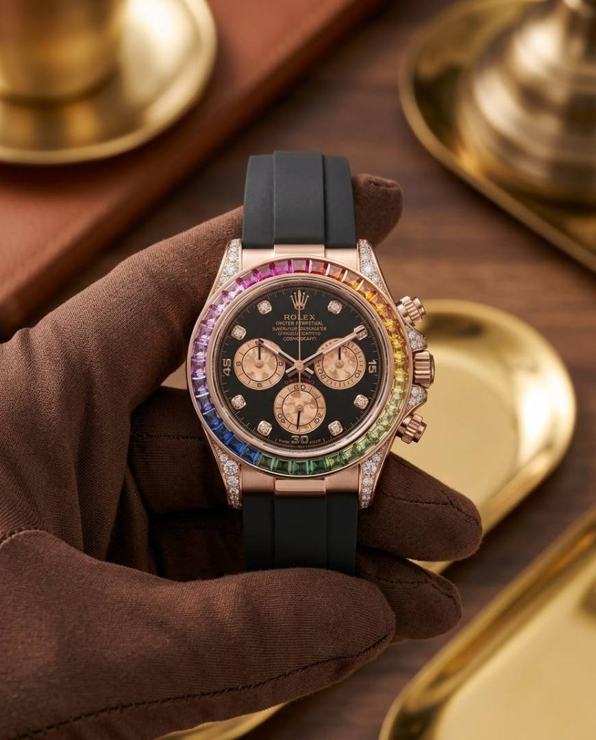 Rolex Oyster Perpetual Rainbow Rose Gold