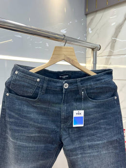 Balmain Paris Blue Shade Straight Fit Premium Imported Stretchable Lycra Fabric Denim with Logo 3687