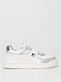 ....Valentyno garavani one stud low top nappa sneaker white metallic