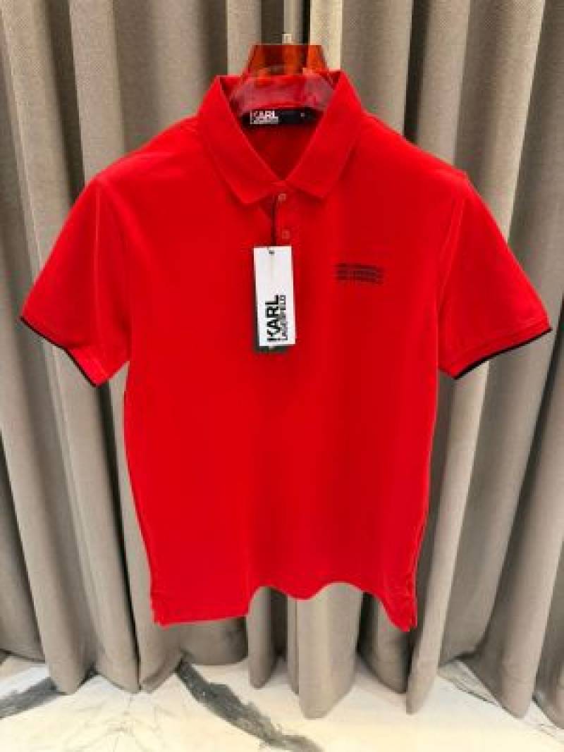 Karl_Legarfield Chest Logo Polo T-shirt Red