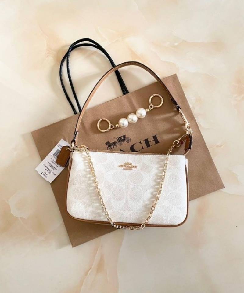 Coach_Nolita_19_Wht-Ap_Brown_With_OriginalBox_DustCover_ChainBelt_PearlCharm