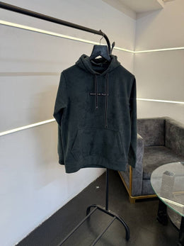 Balmain green imported washing cloud look knitted fabric hoodie