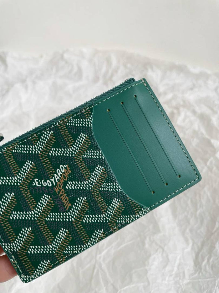 Goyarrd GO-2 Green Bourbon Zip Card Case Wallet With Original Box & DustCover style idea