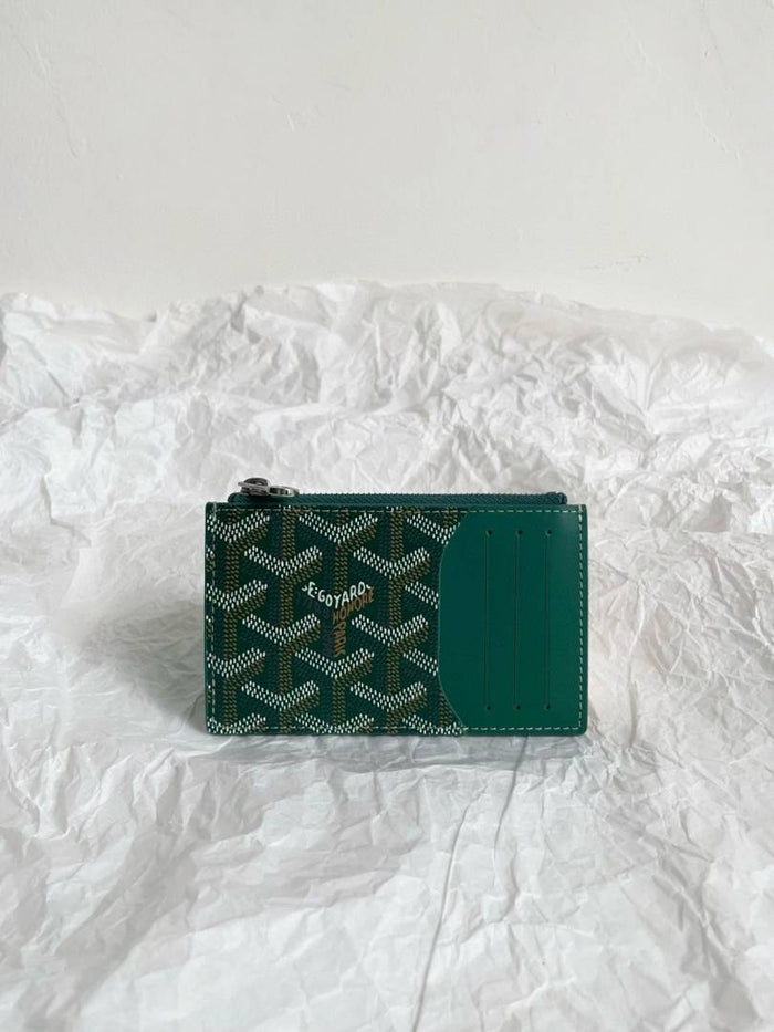 Goyarrd GO-2 Green Bourbon Zip Card Case Wallet With Original Box & DustCover style idea