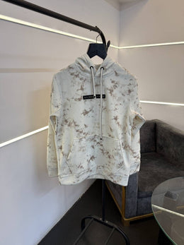 Balmain cream imported washing cloud look knitted fabric hoodie