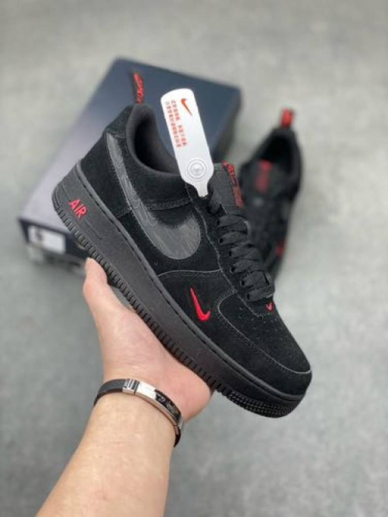 Nike Airforce 1 Low Multi Swoosh Black Crimson--sale