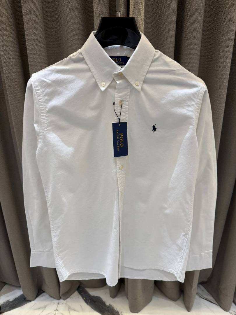 Ralph Lauren Chest Logo Full Sleeves Shirt White