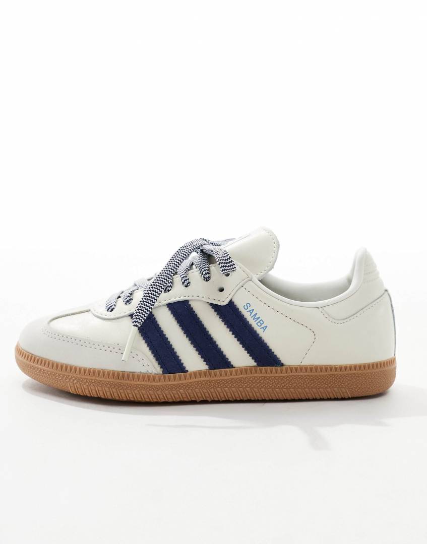 Adidas Samba White Blue Leather
