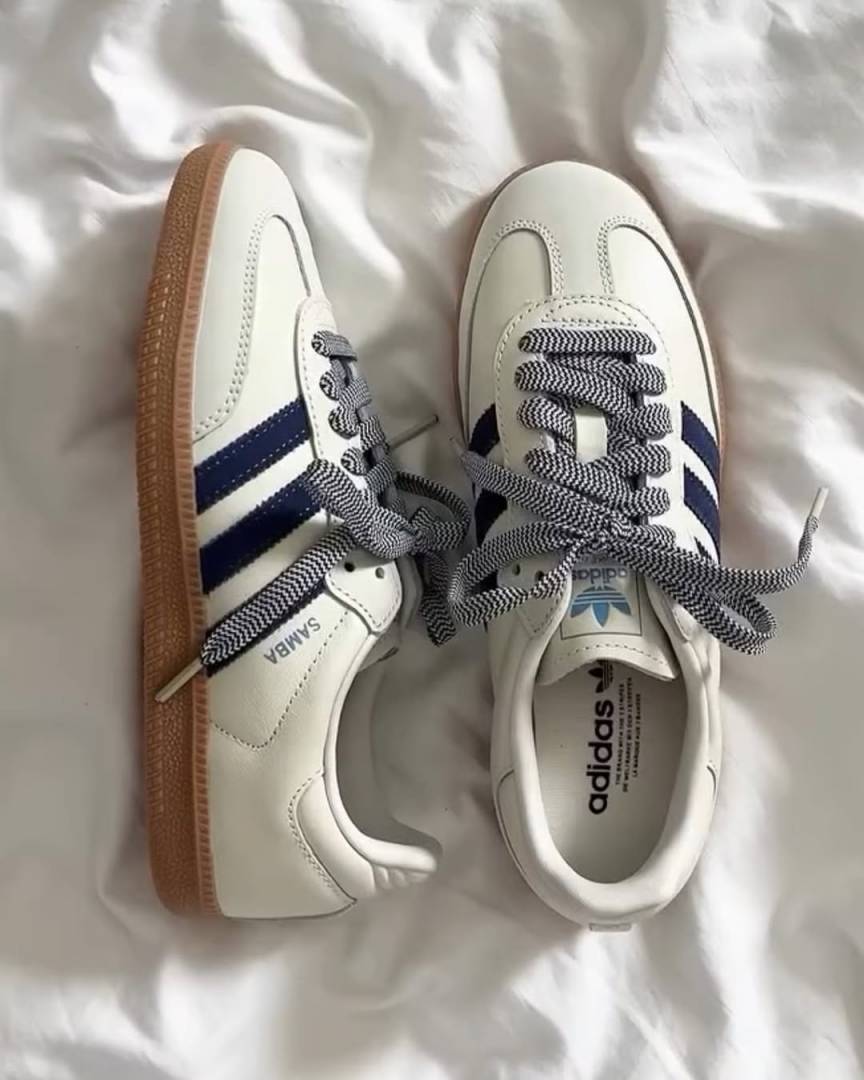 Adidas Samba White Blue Leather