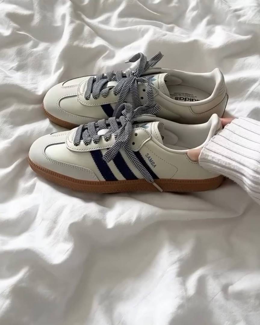 Adidas Samba White Blue Leather