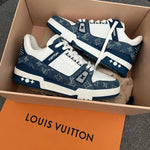 Louis Vuitton trainer denim blue with all accessories