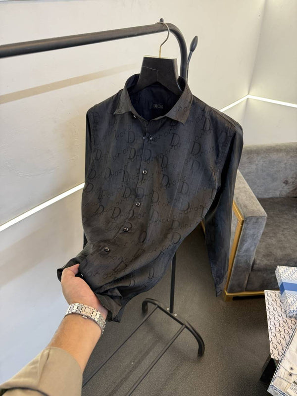 Dior Laser cut shadow print monogram imported box pack shirt black