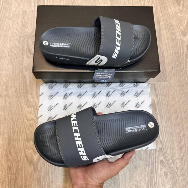 Skechers Hyper Burst Soft Premium Grey White Flip Flop SE12