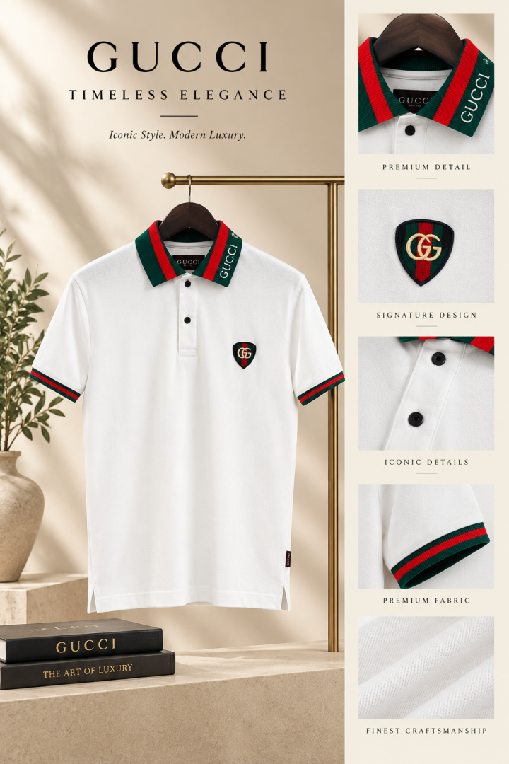 Gucci white box pack imported polo Tshirt