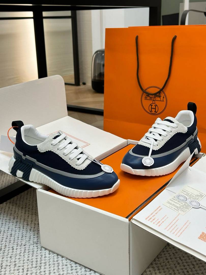 Hermes BOUNCING SNEAKER NAVY WHITE UA QUALITY