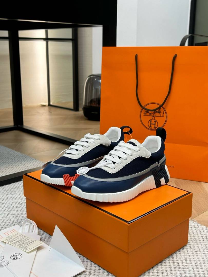 Hermes BOUNCING SNEAKER NAVY WHITE UA QUALITY