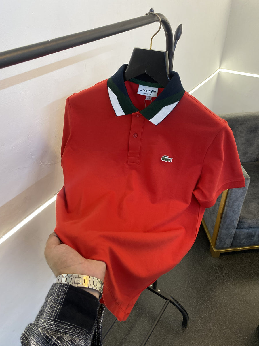 Lacoste imported polo tshirt red