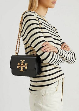 Tory257 Burch Eleanor Premium Quality Shoulder Bag With OG Box & Dust Bag (Black - 257)