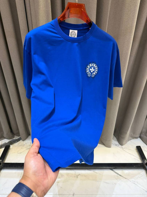 Chrome Heart Round Neck T-shirt Blue