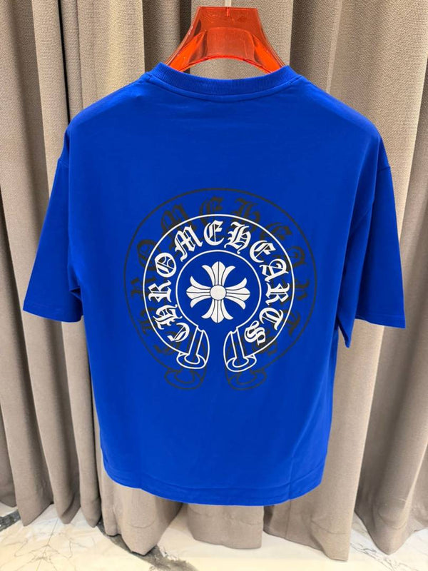 Chrome Heart Round Neck T-shirt Blue