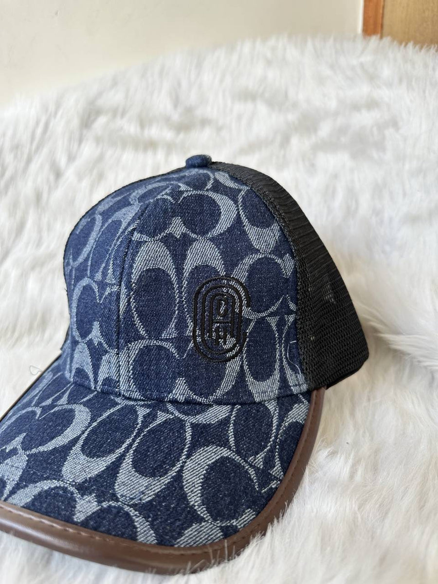 Coach_Monogram_Denim_Blue_Premium_Unisex_Cap_With_Safety_Box