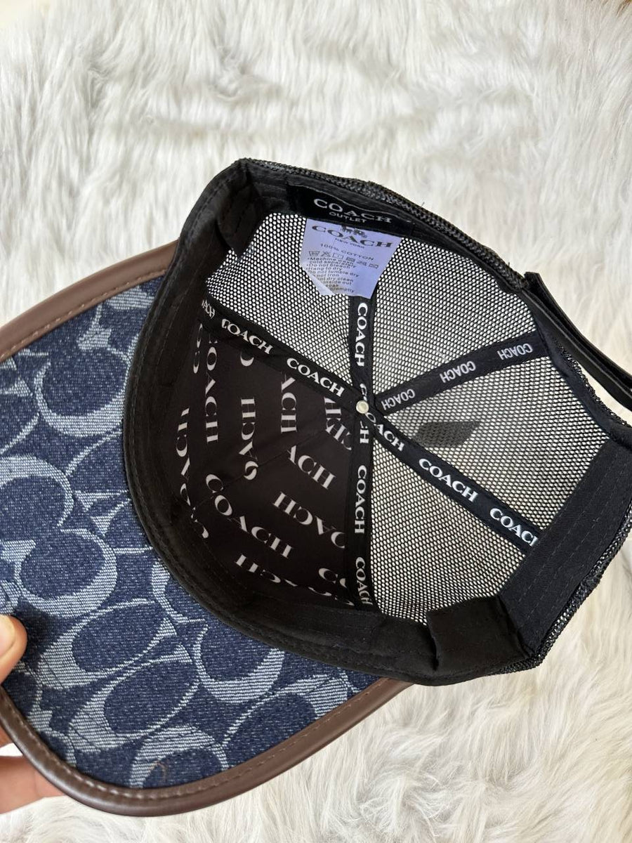 Coach_Monogram_Denim_Blue_Premium_Unisex_Cap_With_Safety_Box