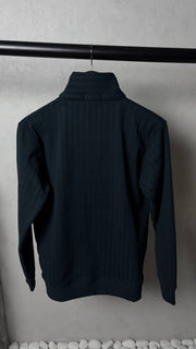 Fred perr_y Ribbed Half Zip Sweatshirt Dark Green 1080